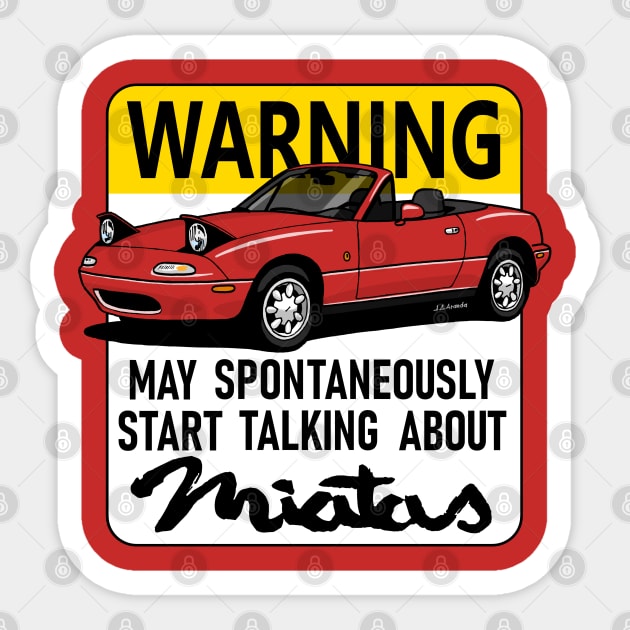 Warning! May Spontaneuosly start talking about... Sticker by jaagdesign